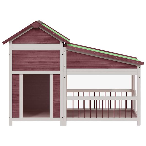 vidaXL Buda dla psa, kolor mokki, 143x60,5x109 cm, drewno sosnowe