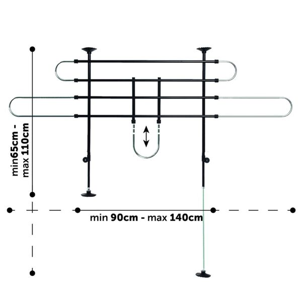 FLAMINGO Przegroda dla psa do samochodu Eduard, 2 drążki, 2 ustawienia
