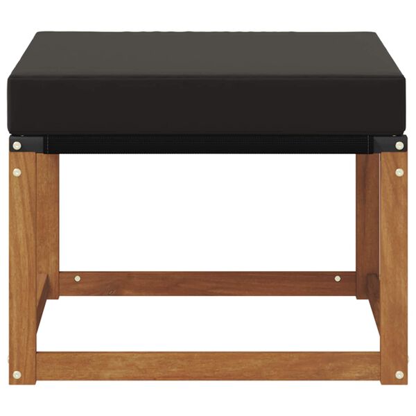 vidaXL Pufa na zewnątrz Lite drewno akacjowe i tkanina tekstylna