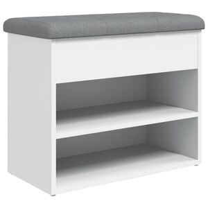 vidaXL Ławka na buty biała 62x32x50 cm Drewno konstrukcyjne