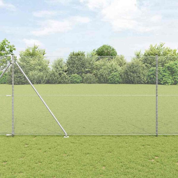 vidaXL Słupek ogrodzeniowy. Srebrny 10 x 1,6 m (siatka 13 mm) Stal