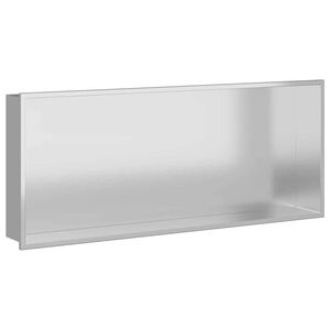 vidaXL Nisza prysznicowa Srebrny 75 x 30 x 9,5 cm Stal nierdzewna