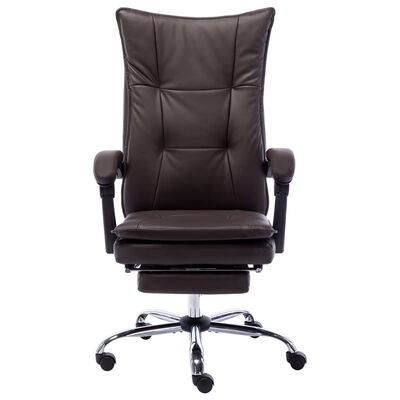 vidaXL Krzesło biurowe, brązowe, obite sztuczną skórą
