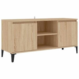 vidaXL Szafka TV, metalowe n&oacute;żki, dąb sonoma, 103,5x35x50 cm