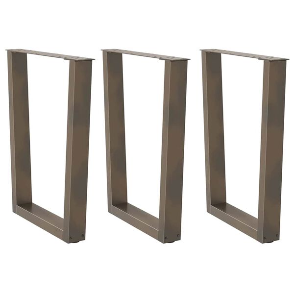 vidaXL Nogi do stołu jadalnego w kształcie litery V 3 szt. Naturalna stal 70x(72-73,3) cm Stal