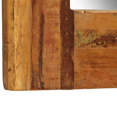 vidaXL Lustro ścienne z ramą z odzyskanego drewna, 60 x 60 cm