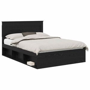 vidaXL Ramka ł&oacute;żka Czarny 140 x 190 cm Lite drewno sosnowe