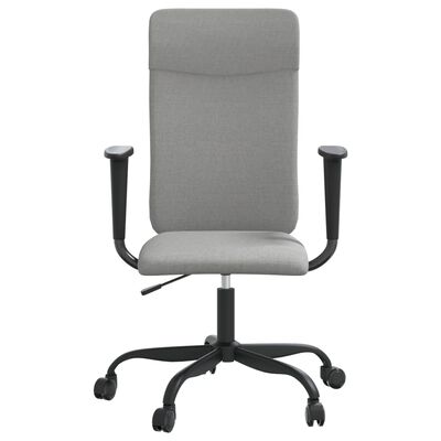 vidaXL Krzesło biurowe z regulowaną wysokością, jasnoszare, tkanina
