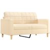 vidaXL 2-osobowa sofa wypoczynkowa z poduszkami, kremowa, 140 cm