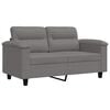 vidaXL Sofa 2-osobowa, ciemnoszara, 120 cm, tapicerowana mikrofibrą