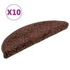 vidaXL Maty na schody 10 szt. 56x17x3 cm Brązowe p&oacute;łokrągłe