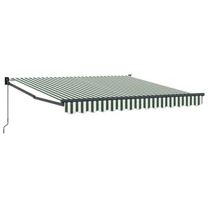 vidaXL Markiza wysuwana Zielony i Biały 300 x 250 x 165 cm