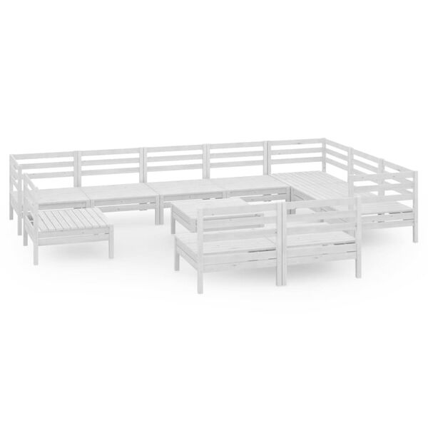 vidaXL 11-cz. zestaw wypoczynkowy do ogrodu, drewno sosnowe, biały