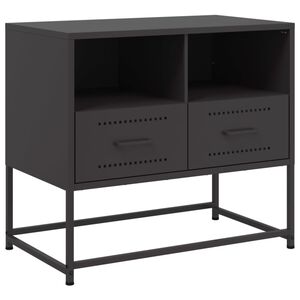 vidaXL Szafka pod telewizor, czarna, 68x39x60,5 cm, stalowa
