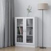 vidaXL Witryna, biała, 82,5x30,5x115 cm, materiał drewnopochodny