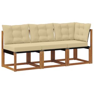 vidaXL Modułowa sofa na zewnątrz z poduszką 3 Sztuka Naturalny