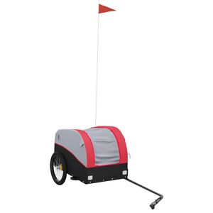 vidaXL Przyczepka rowerowa, czarno-czerwona, 30 kg, żelazo