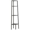 vidaXL Regał narożny, 4 półki, czarny, 45,5x31,5x150 cm