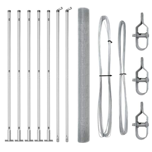 vidaXL Słupek ogrodzeniowy. Srebrny 10 x 1,4 m (siatka 19 x 19 mm)