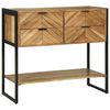 vidaXL Konsola z szufladą Brązowy 90 x 35 x 80 cm Lite Drewno Akacji