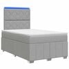 vidaXL Ł&oacute;żko z box spring LED z materacem jasnoszary 120 x 200 cm