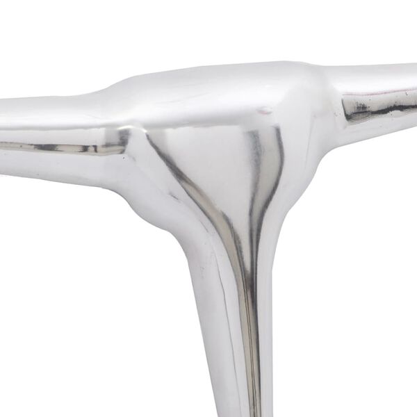 vidaXL Ozdobna głowa byka, dekoracja z aluminium, srebrna, 72 cm