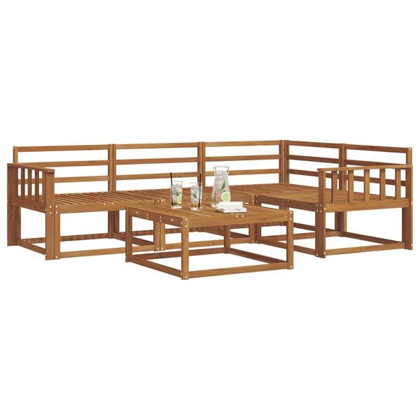 vidaXL Zestaw sof na zewnątrz 5 pcs Naturalny Lite Drewno Akacji