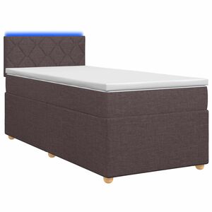vidaXL Ł&oacute;żko kontynentalne z materacem Ciemny brąz 80 x 200 cm tkanina
