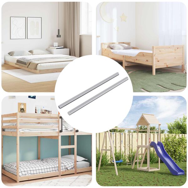 vidaXL Rura gwintowana 2 pcs Srebrny 6 x 135 mm Stal