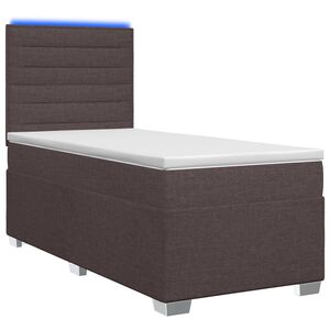 vidaXL Ł&oacute;żko kontynentalne z materacem Ciemny brąz 80 x 200 cm tkanina