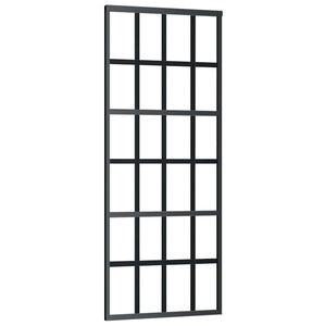 vidaXL Drzwi przesuwne, szkło ESG i aluminium, 76x205 cm, czarne