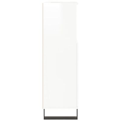 vidaXL Szafka łazienkowa, wysoki połysk, biała, 30x30x100 cm