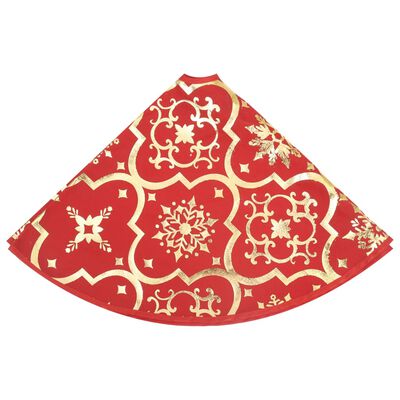 vidaXL Luksusowa osłona pod choinkę ze skarpetą, czerwona, 150 cm