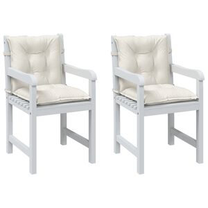 vidaXL Poduszki na krzesła z niskim oparciem, 2 szt., kremowy melanż
