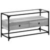 vidaXL Szafka pod TV ze szklanym blatem, szary dąb sonoma, 98x35x51 cm