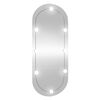 vidaXL Lustro ścienne z LED, 25x60 cm, szklane, owalne