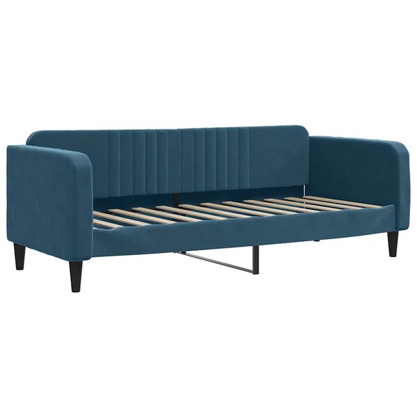vidaXL Sofa rozsuwana z szufladami, niebieska, 80x200 cm, aksamit