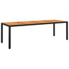 vidaXL St&oacute;ł ogrodowy, 250x100x75 cm, akacja i rattan PE, czarny