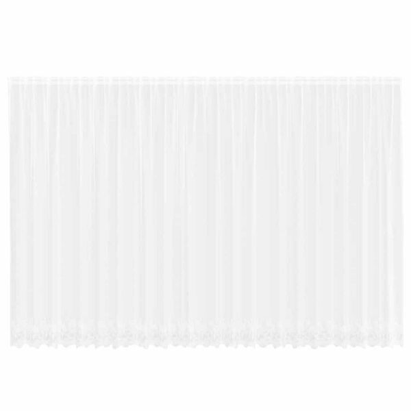 vidaXL Firanka Koronkowa z zasłonami Biały 240 x 600 cm Poliester