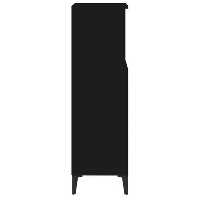 vidaXL Szafka łazienkowa, czarna 30x30x100 cm, materiał drewnopochodny