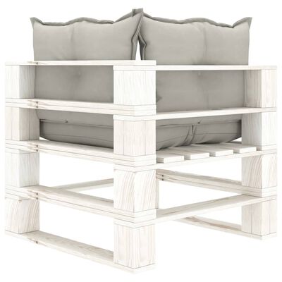 vidaXL Ogrodowa sofa 2-osobowa z palet, z poduszkami taupe, drewniana