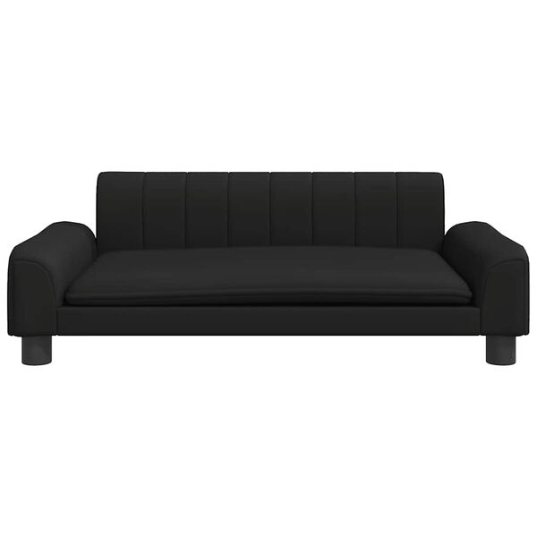 vidaXL Sofa dla dzieci, czarna, 90x53x30 cm, sztuczna sk&oacute;ra