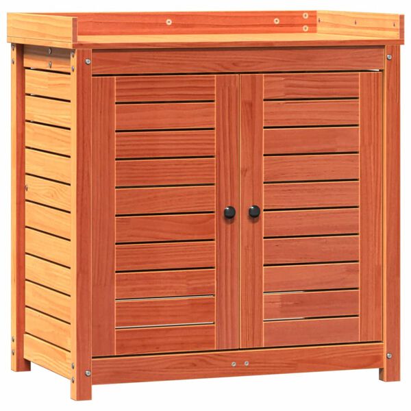 vidaXL Stolik ogrodniczy z półkami, brązowy, 82,5x50x86,5 cm, sosna