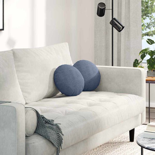 vidaXL Poduszki na siedziska 2 pcs Niebieski &Oslash; 30 cm