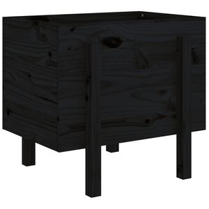 vidaXL Donica ogrodowa, czarna, 62x50x57 cm, lite drewno sosnowe