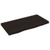 vidaXL P&oacute;łka, ciemnobrązowa, 80x40x(2-4) cm, wykończone drewno dębowe