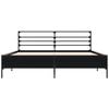 vidaXL Rama ł&oacute;żka, czarna, 150x200 cm, materiał drewnopochodny i metal