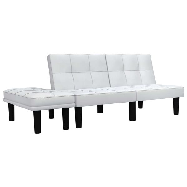 vidaXL 2-osobowa sofa, biała, sztuczna sk&oacute;ra