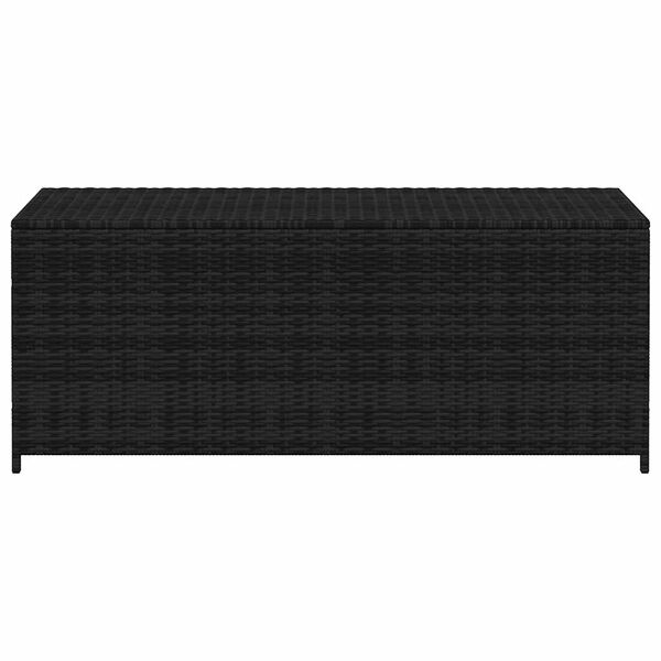 vidaXL Skrzynia ogrodowa, czarna, 150 x 50 x 60 cm, rattan PE