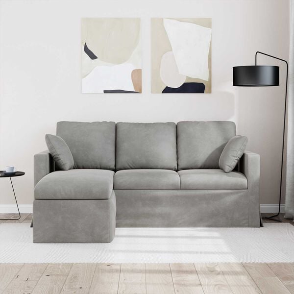 vidaXL Sofa Jasnoszary